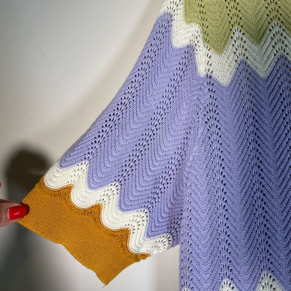 Heartloom Chevron Knit Laurent Beach Cover-Up Dress Sz M Cotton Polo Collar - Picture 5 of 13